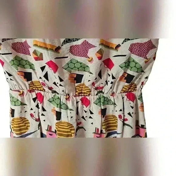 THML Retro Print Wrap Ruffle Sleeve Dress - Picture 6 of 10